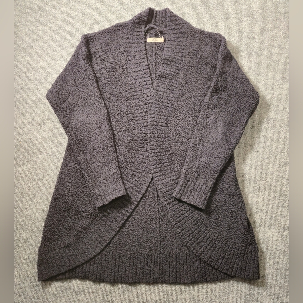 UGG Black Fremont Fluffy Knit Cardigan Size Small‎